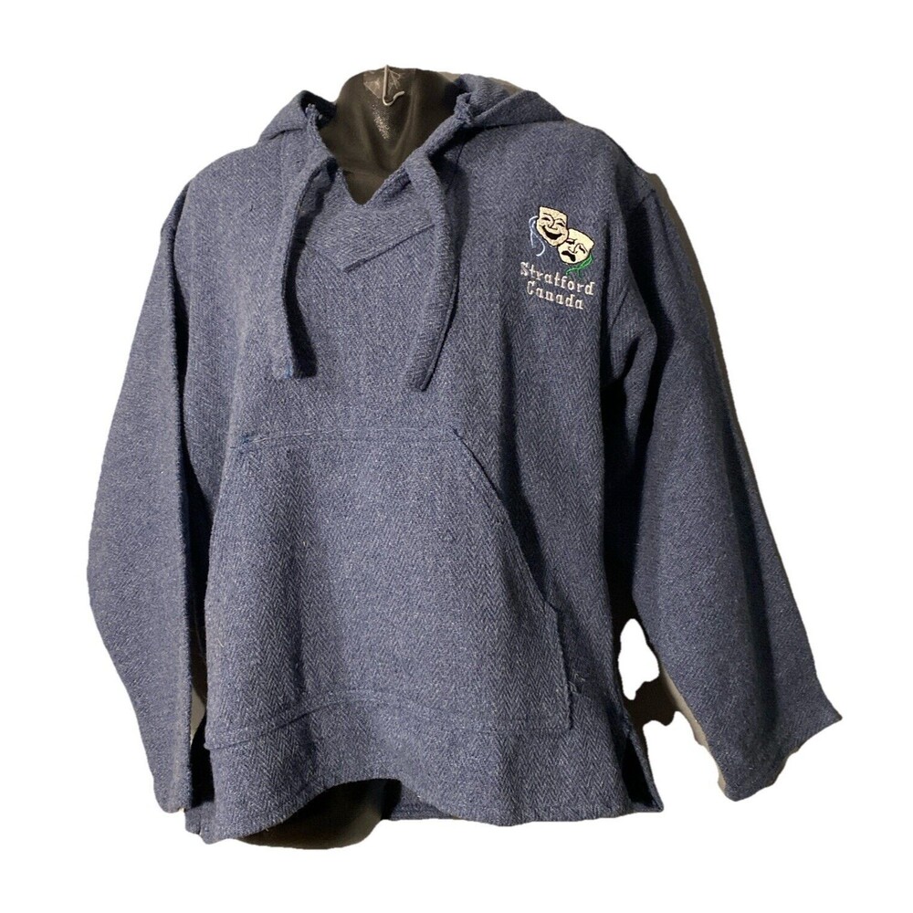 Mens Earth Ragz Baja Hoodie Pistachio Blue Vintage Aztec Warm Pullover M
